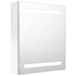 Foto van Vidaxl badkamerkast met spiegel en led 50x14x60 cm glanzend wit