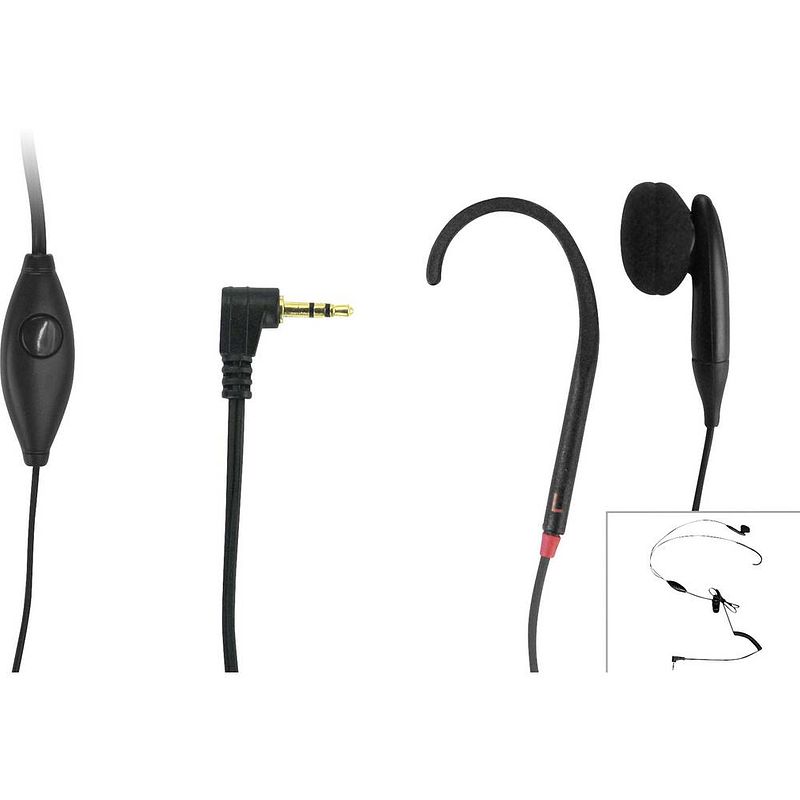 Foto van Geemarc clhook5 ear free headset kabel telefoon zwart volumeregeling