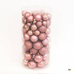 Foto van Plastic kerstballen 100 stuks velvet pink decoris