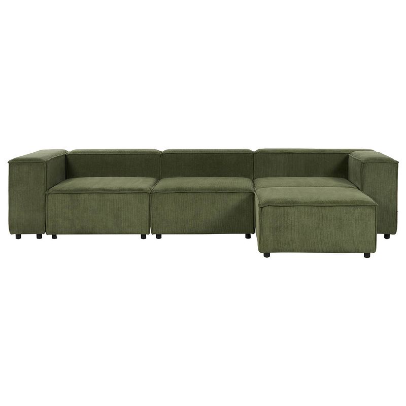 Foto van Beliani aprica - modulaire sofa-groen-corduroy