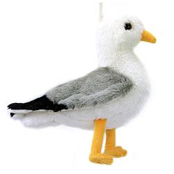 Foto van Creation pluche zeemeeuw knuffeldier - grijs/wit - met geluid - 30 cm - vogel knuffels