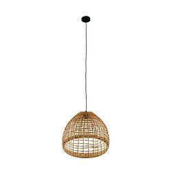 Foto van Dknc - hanglamp - rotan - 38x38x28cm - bruin