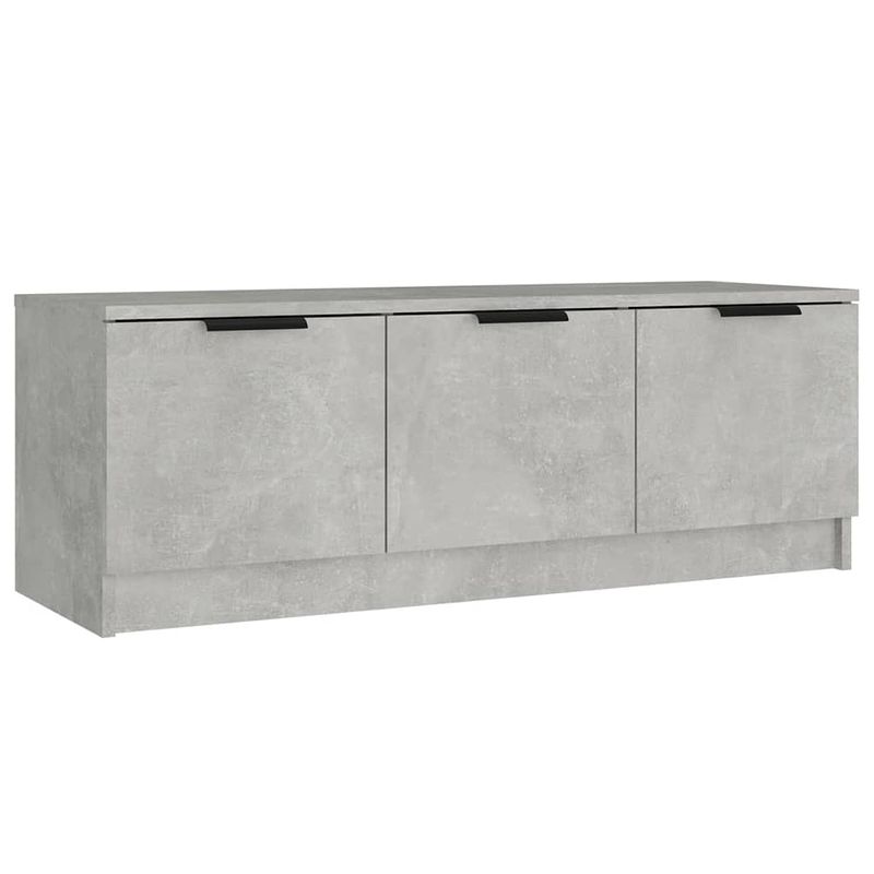 Foto van The living store tv-kast - betongrijs - 102 x 35 x 36.5 cm - stevig bewerkt hout