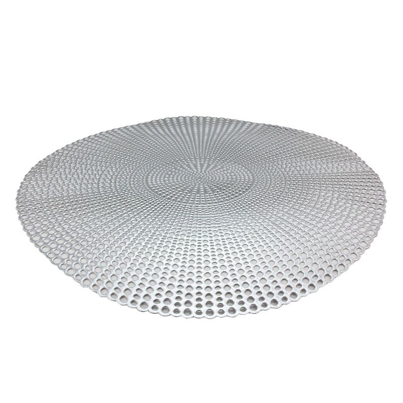 Foto van 1x stuks ronde placemats zilver 40 cm van kunststof - placemats