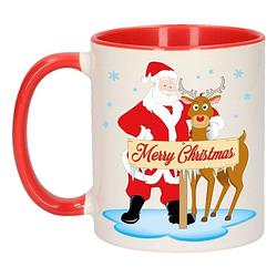 Foto van Kerstmok rudolph en santa beker - 300 ml - keramiek - koffiebeker