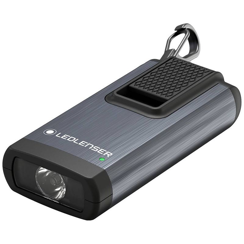 Foto van Ledlenser k6r grey sleutelboslamp werkt op een accu led met usb-poort 400 lm 30 g