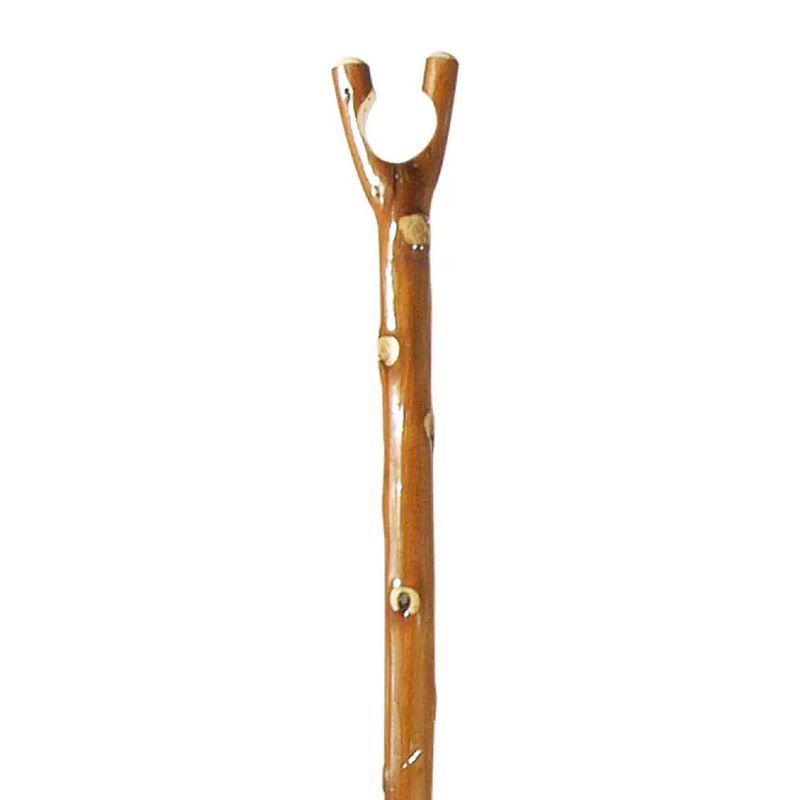 Foto van Classic canes jachtstok - bruin - kastanje hout - duimgrip - lengte 122 cm - wandelstokken - wandelstok outdoor