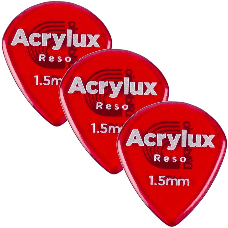 Foto van D'saddario acrylux reso jazz 1.5mm 3-pack plectrumset