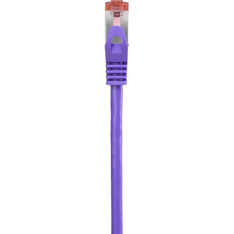 Foto van Renkforce rf-3432062 rj45 netwerkkabel, patchkabel cat 6 s/ftp 15.00 cm violet snagless, vergulde steekcontacten, vlambestendig 1 stuk(s)