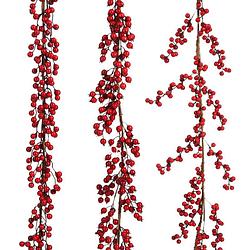 Foto van House of seasons - garland berries rood 3 assorted l180xw20xh4cm kerst