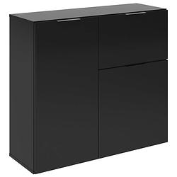 Foto van Fmd kast met lade en deuren 89,1x31,7x81,3 cm zwart