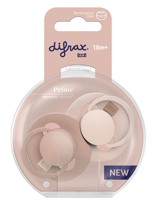 Foto van Difrax lovi prime pacifier 18+ months - nude/blush