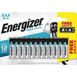 Foto van Energizer batterijen max plus aaa, blister van 8+4