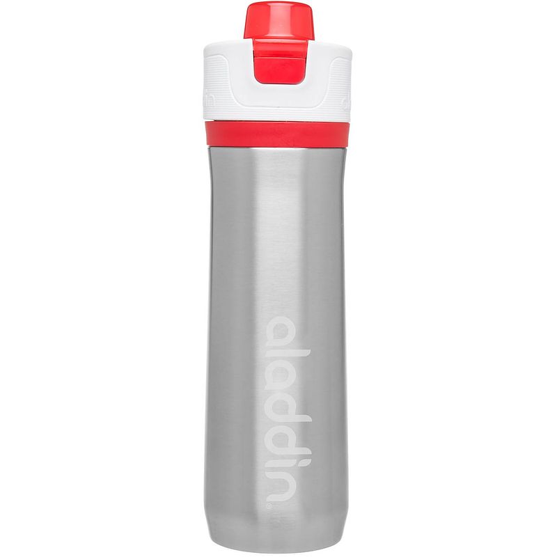 Foto van Aladdin waterfles active hydration rvs 600 ml zilver/paars