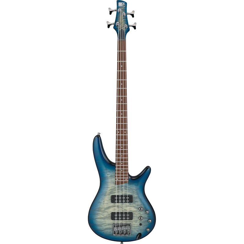 Foto van Ibanez sr400eqm soundgear stained cosmic blue starburst elektrische basgitaar