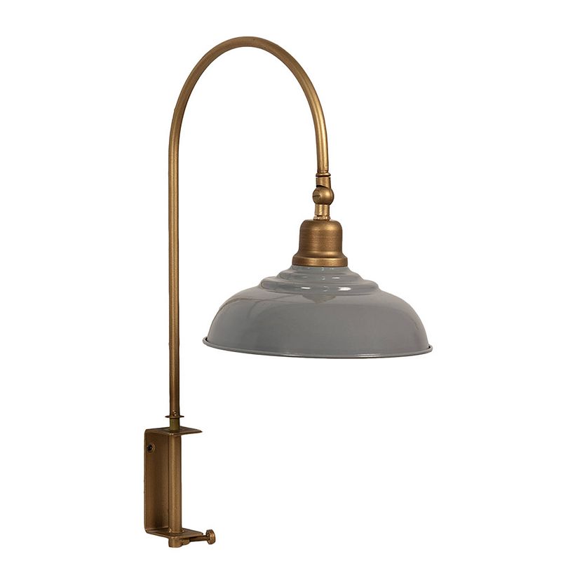 Foto van Clayre & eef wandlamp 33x21x48 cm grijs goudkleurig ijzer muurlamp grijs muurlamp