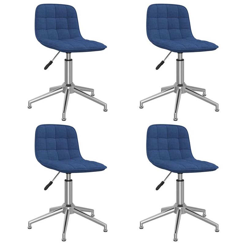 Foto van Vidaxl eetkamerstoelen draaibaar 4 st stof blauw