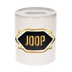 Foto van Naam cadeau spaarpot joop met gouden embleem - naam spaarpotten