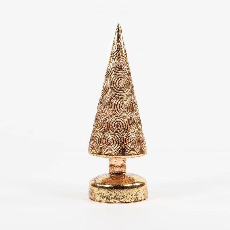 Foto van Anna'ss collection - tree glass antique gold 9x27cm /10led classic warm / me