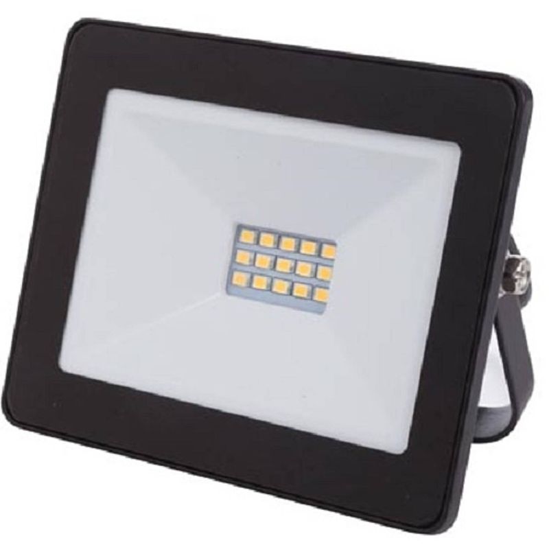 Foto van Perel schijnwerper led buitenshuis 10 w 4000k 11,6 x 9,4 cm zwart