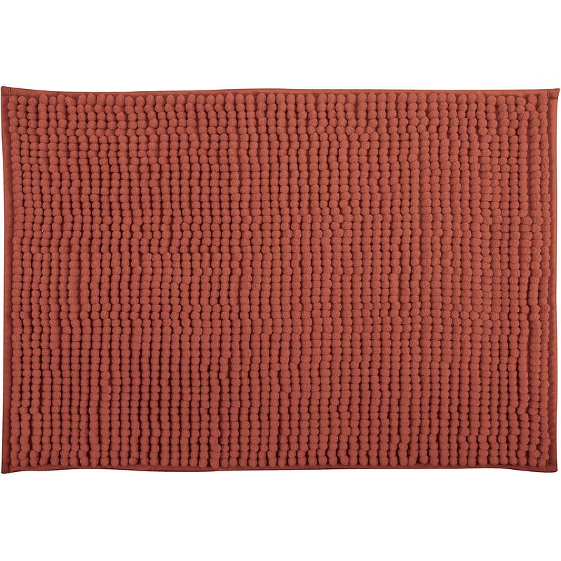 Foto van Msv badkamerkleed/badmat - kleedje voor op de vloer - terracotta - 60 x 90 cm - microvezel - badmatjes