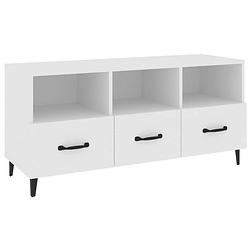 Foto van The living store tv-meubel 102x35x50 cm bewerkt hout wit - kast