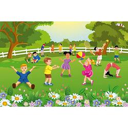 Foto van Dimex kids in garden vlies fotobehang 375x250cm 5-banen