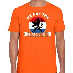 Foto van Oranje fan shirt / kleding holland we are the champions ek/ wk voor heren l - feestshirts