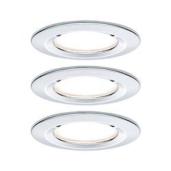 Foto van Paulmann nova inbouwlamp voor badkamer set van 3 stuks 6.5 w chroom (glanzend)