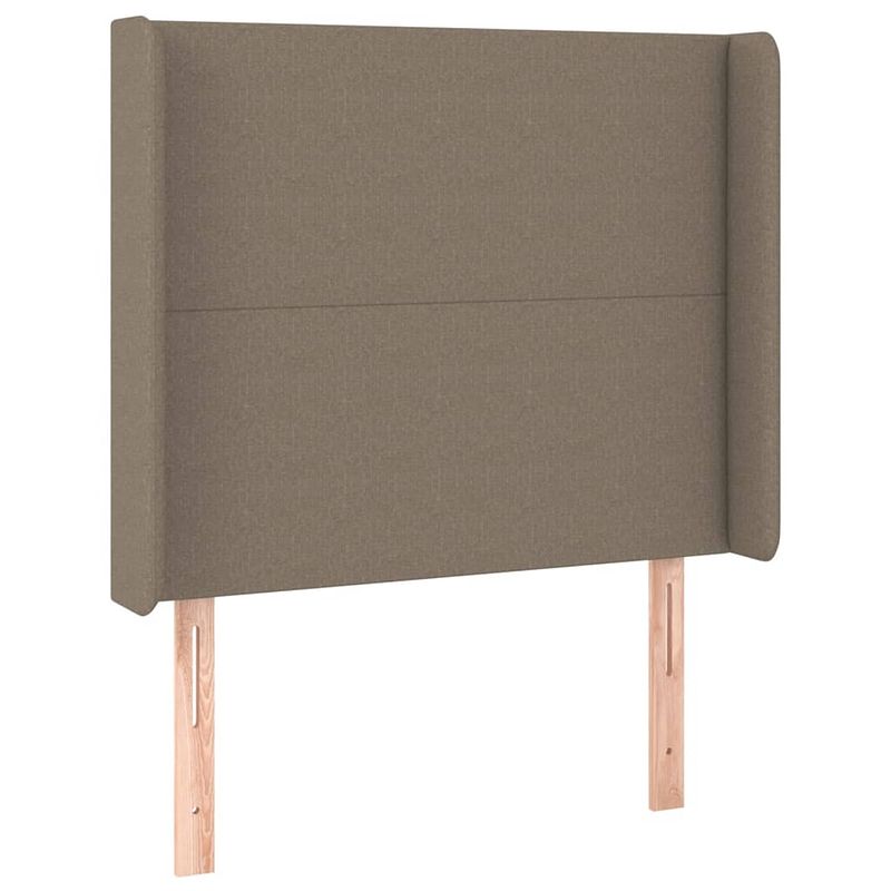 Foto van The living store hoofdeind - hoofdbord - 83x16x118/128 cm - taupe - duurzaam materiaal