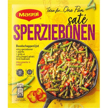 Foto van Maggi dagschotel sperziebonen satesaus met gehakt zakje 70g bij jumbo