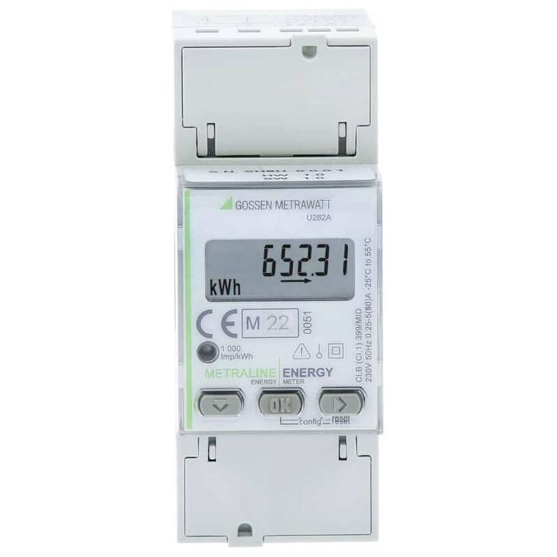 Foto van Gossen metrawatt u282a metraline energy kwh-meter 1-fase digitaal conform mid: ja 1 stuk(s)