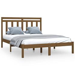 Foto van Vidaxl bedframe massief hout honingbruin 120x200 cm