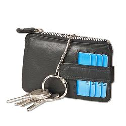 Foto van Rimbaldi leren sleuteltasje mini portemonnee zwart