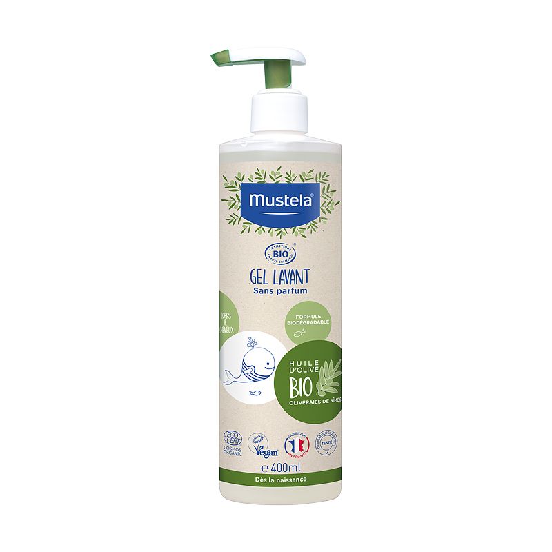 Foto van Mustela bio baby wasgel zonder parfum