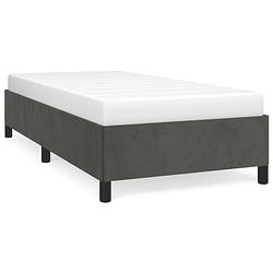 Foto van The living store bedframe donkergrijs - 193 x 93 x 35 cm - zacht fluweel - ondersteunende poten - multiplex lattenbodem