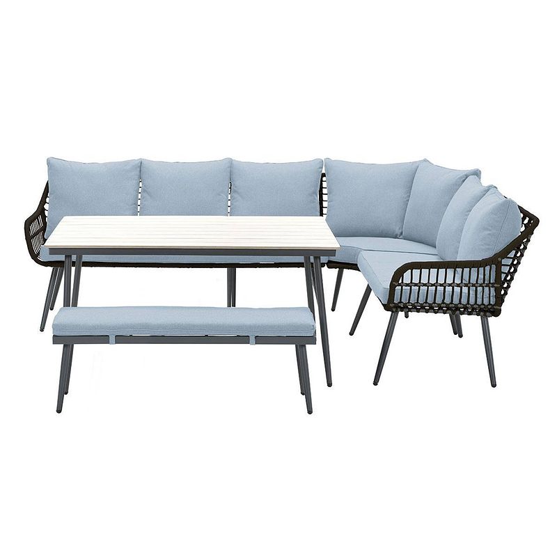 Foto van Garden impressions margriet lounge dining set - carbon black/mint grey