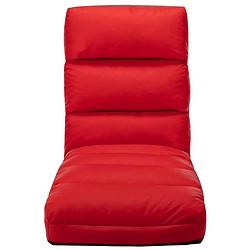 Foto van The living store vloerstoel loungebed - kunstleer - rood - 175 x 56 x 20 cm - instelbaar