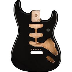 Foto van Fender classic series 60'ss stratocaster sss alder body black losse elzenhouten solid body voor elektrische gitaar
