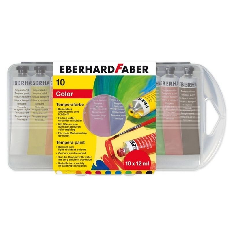 Foto van Plakkaatverf eberhard faber 10 kleuren tube 12 ml