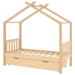 Foto van The living store kinderbedframe boomhut-stijl - massief grenenhout - 166x87x190 cm - incl - bedlade - geschikt voor