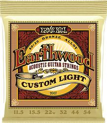 Foto van Ernie ball 2007 earthwood custom light 80/20 bronze (011.5-054) snarenset voor akoestische westerngitaar