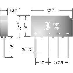 Foto van Diotec b500c7000-4000a bruggelijkrichter sil-4 1000 v 7 a eenfasig