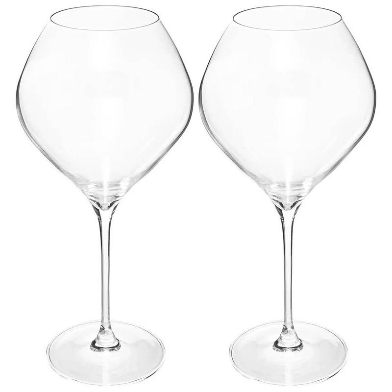 Foto van Set van 2x grote wijnglazen voor rode wijn alsace 860 ml van glas - wijnglazen