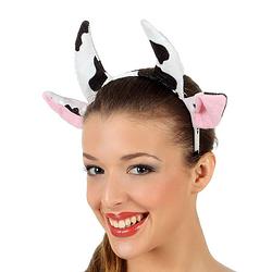 Foto van Atosa verkleed diadeem koeien oren/oortjes - meisjes/dames - carnaval - verkleedhoofddeksels