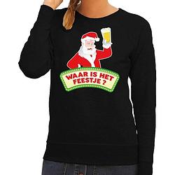 Foto van Foute kersttrui / sweater voor dames - zwart - dronken kerstman met biertje s (36)