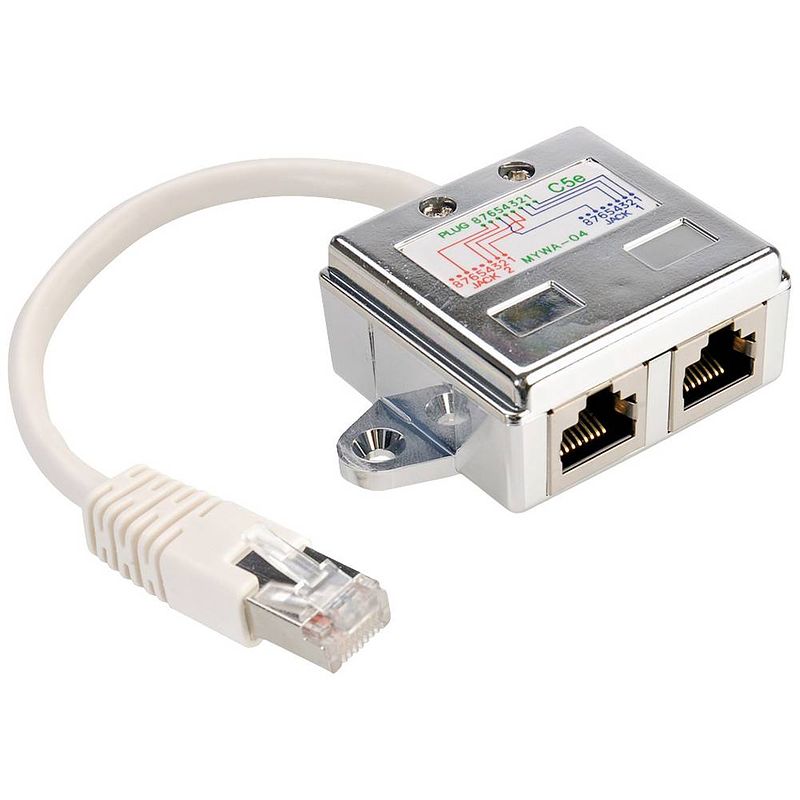 Foto van Value netwerk t-adapter cat 5e wit