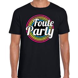 Foto van Foute party verkleed t-shirt zwart voor heren - 70s, 80s party verkleed outfit 2xl - feestshirts