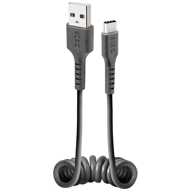 Foto van Sbs mobile usb-laadkabel usb-b stekker, usb-c stekker 50 cm zwart flexibel tecabletypcsk