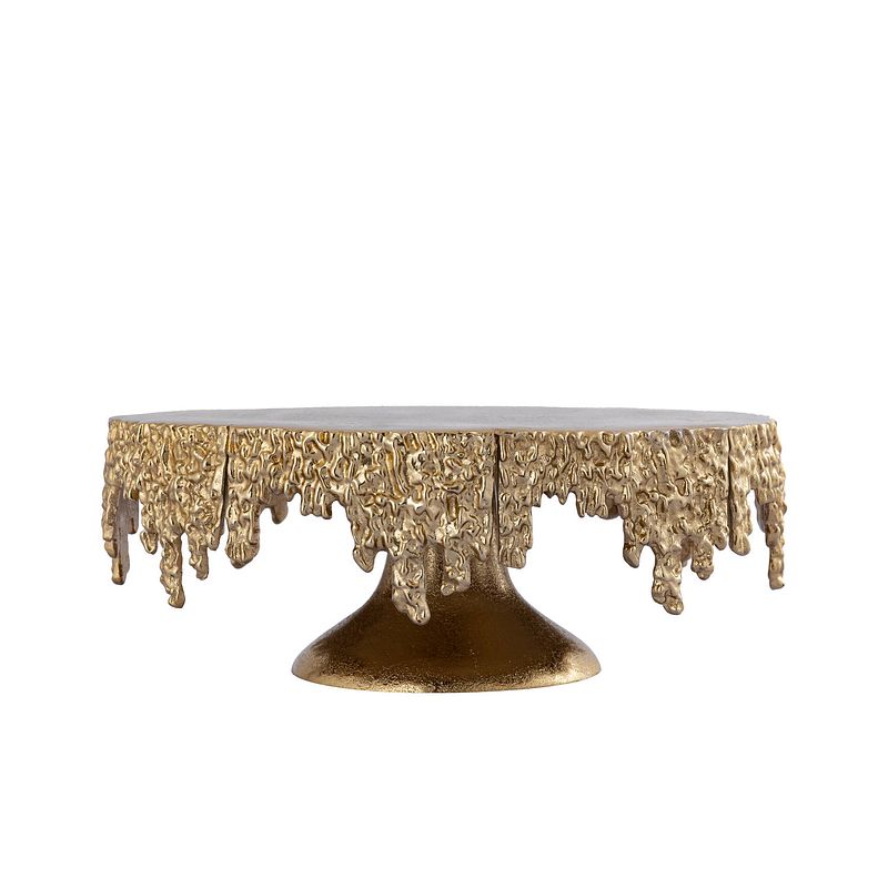 Foto van Ptmd amara gold alu cake stand on base dripping